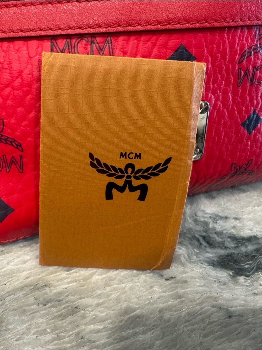 MCM Red Logo Visetos Belt Bag - Picture 8 of 11